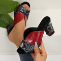 Damen Sling-Pantoletten mit floralem Design und elegantem Blockabsatz R&B