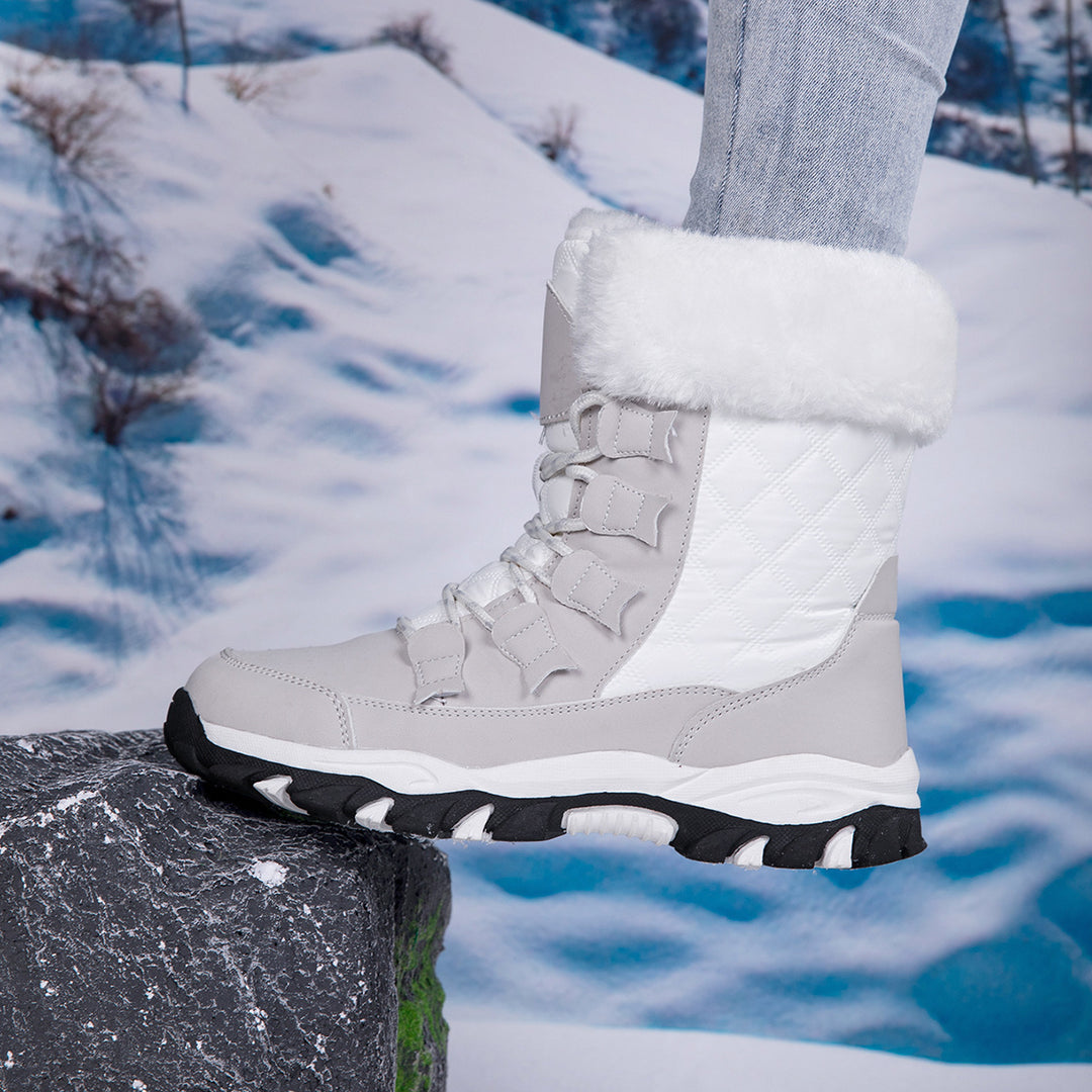 Damen Heizbare Winterstiefel mit rutschfester Sohle und isolierender Fütterung R&B