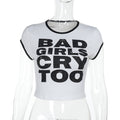 Damen Trendiges Crop-Top mit auffälligem Schriftzug R&B