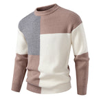 Herren farbenfroher Strukturpullover mit modernem Schnitt und Rundhalsausschnitt R&B
