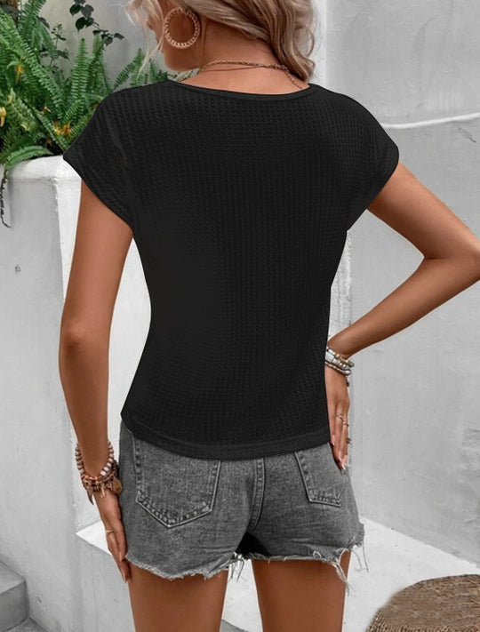 Damen Modisches Oberteil mit floralen Details und asymmetrischem Schnitt R&B
