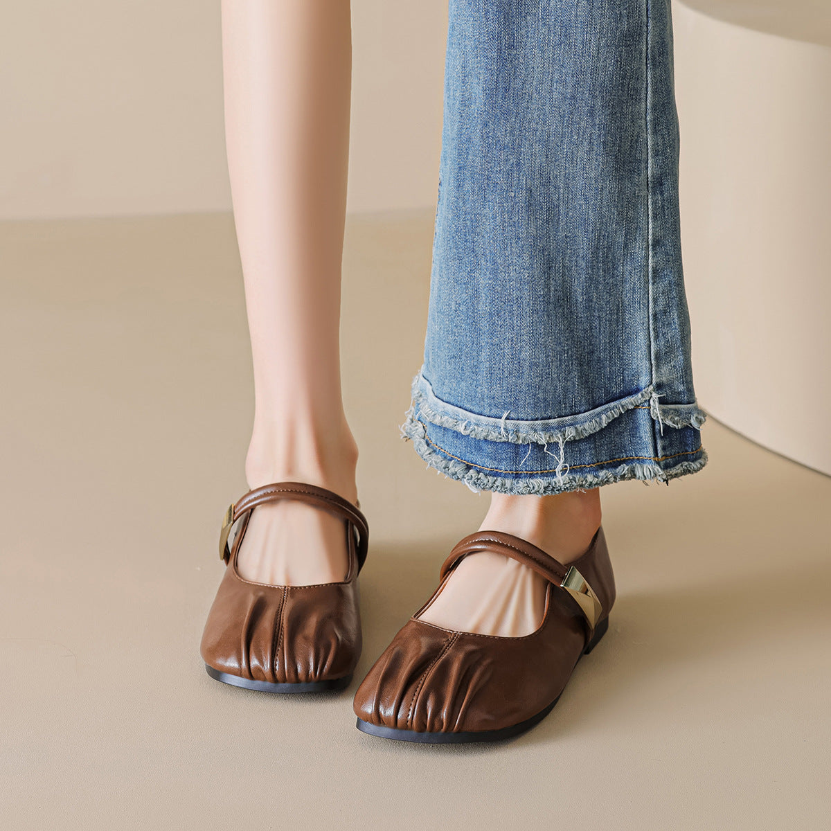 Damen Ballerinas mit dekorativem Riemen und modischem Akzent