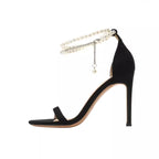 Damen elegante High Heels mit Perlenschmuck R&B