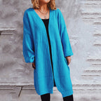 Damen lässiger Strickcardigan mit lässigen Oversize-Ärmeln und offenem Schnitt R&B