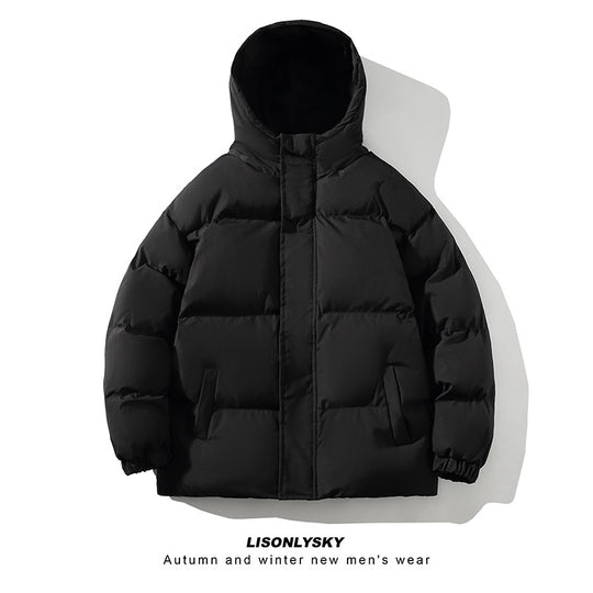 Herren gesteppte Winterjacke mit hohem Kragen und seitlichen Taschen R&B