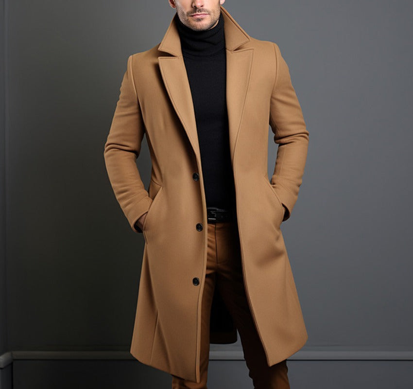 Herren eleganter Wollmantel R&B