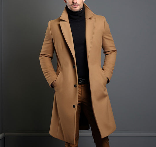 Herren eleganter Wollmantel R&B
