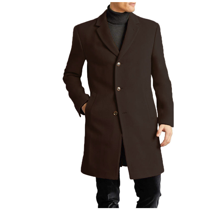 Herren elegante Wollmantel R&B