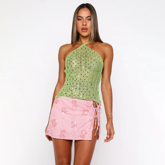 Damen Glitzerndes Netzoberteil mit raffinierten Details R&B