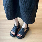 Damen bequeme Sandalen mit elastischem Riemen und komfortablem Fußbett R&B
