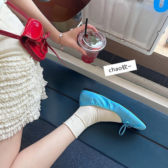 Damen Ballerinas mit zartem Schleifendetail und weichem Veloursleder R&B