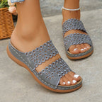 Damen Elegante und bequeme Clogs mit floralen Einsätzen und ergonomischem Fußbett R&B