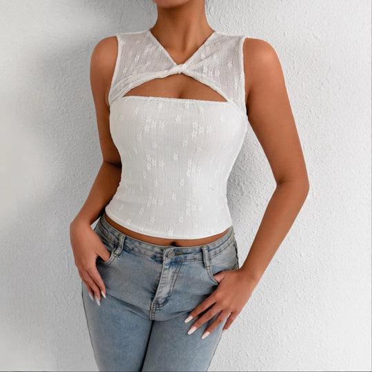 Damen Cut-Out Top mit geknotetem Design R&B