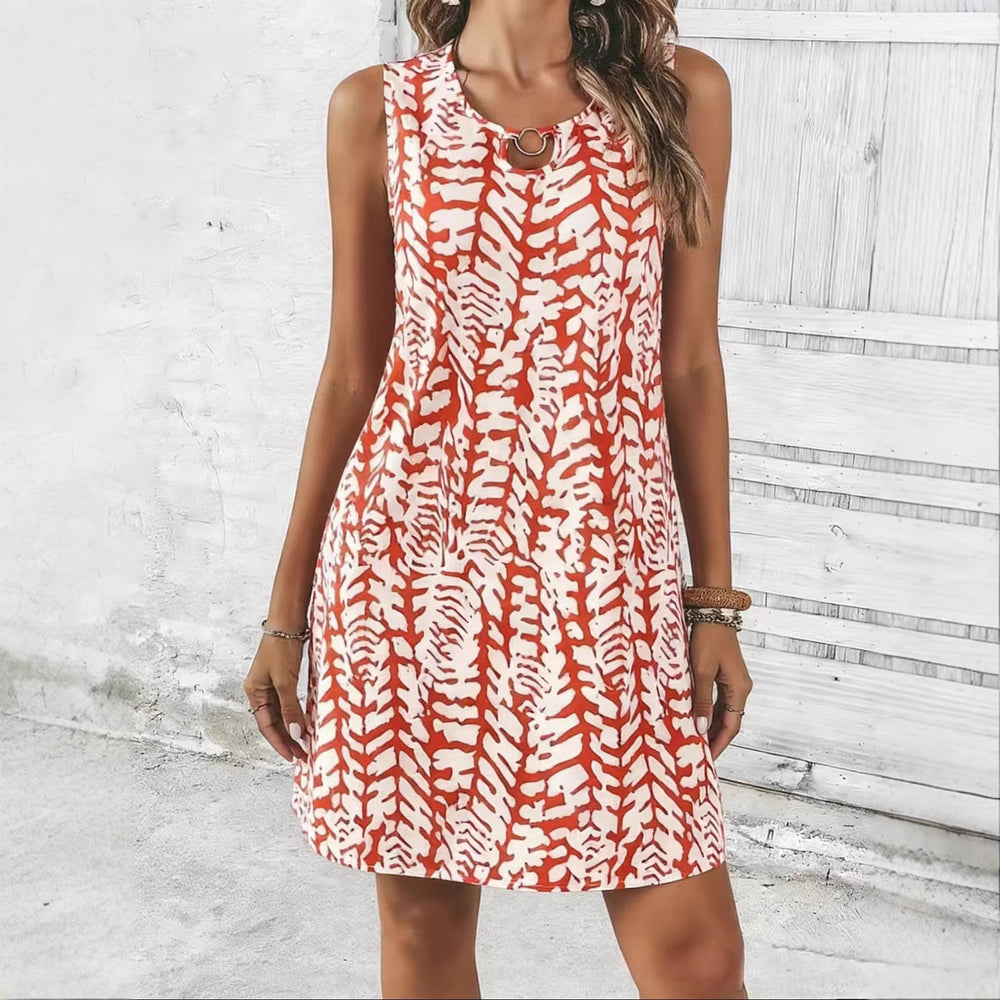 Damen Verspieltes Sommerkleid mit romantischem Schnitt und Schlüssel-Ausschnitt R&B
