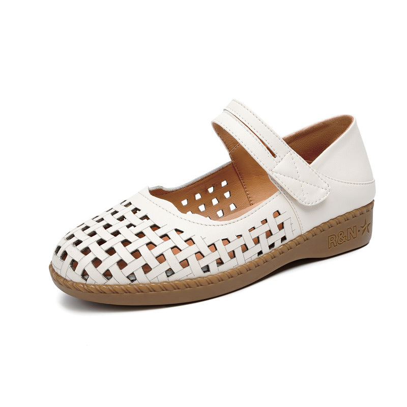 Damen Komfortable Ballerinas mit verstellbarem Riemen und luftiger Konstruktion R&B