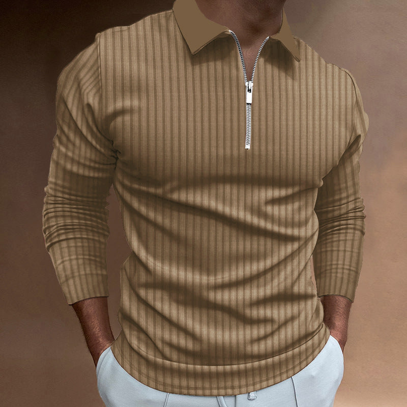 Herren Poloshirt mit elegantem Reißverschluss und strukturiertem Design R&B