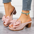 Damen Slingback-Pantoletten mit modischem Schleifen-Akzent und rutschfester Sohle R&B