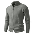 Herren modische Strickjacke mit Stehkragen und durchgehendem Reißverschluss R&B