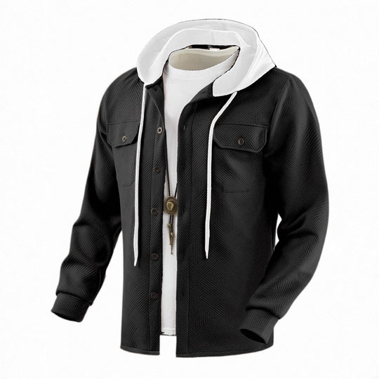 Herren modische Hybrid-Jacke mit abnehmbarer Kapuze und praktischen Taschen R&B