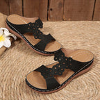 Damen Komfortable Zehentrenner-Sandaletten mit floralem Design R&B