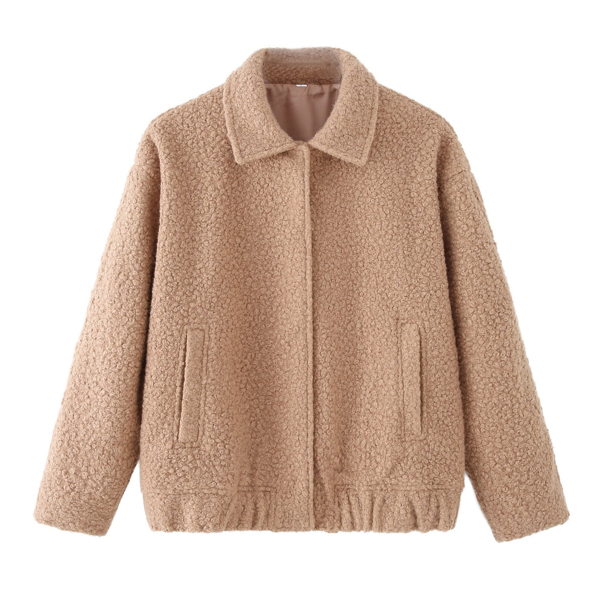 Damen kuschelige Bouclé-Jacke R&B