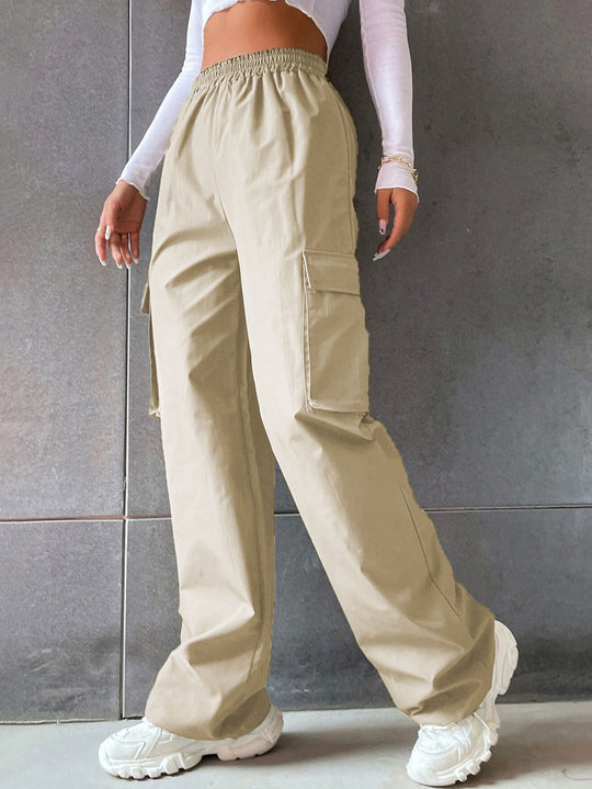 Damen Cargo-Hose mit seitlichen Taschen und elastischem Bund R&B