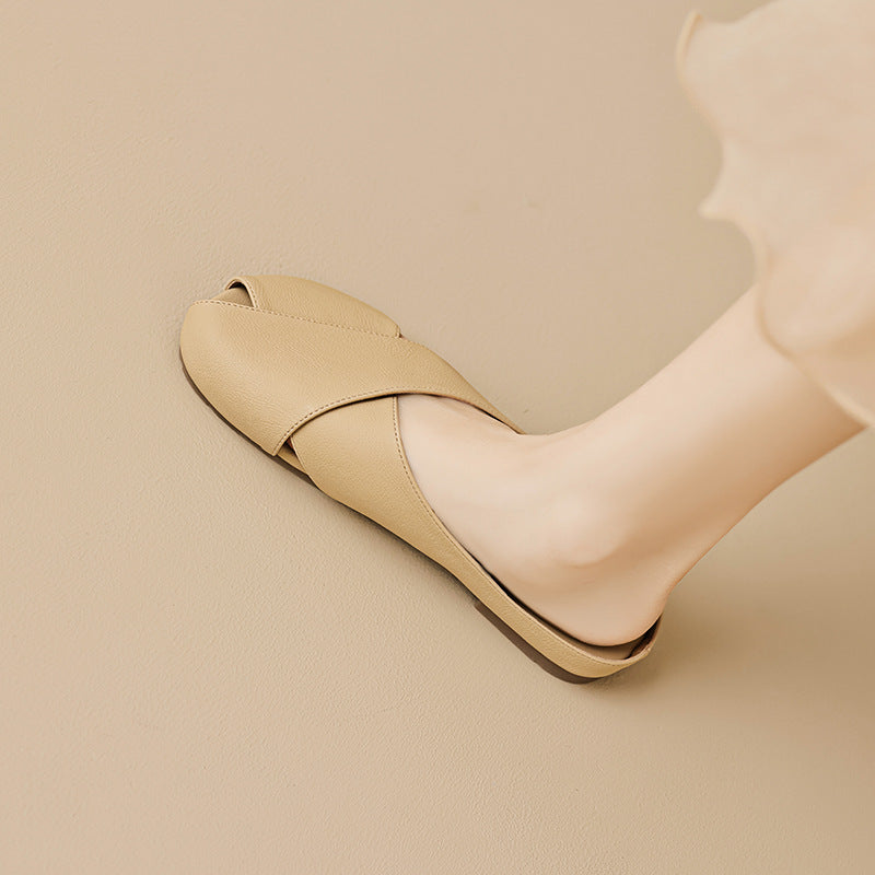 Damen elegante Clogs mit modischem Kreuzband-Design