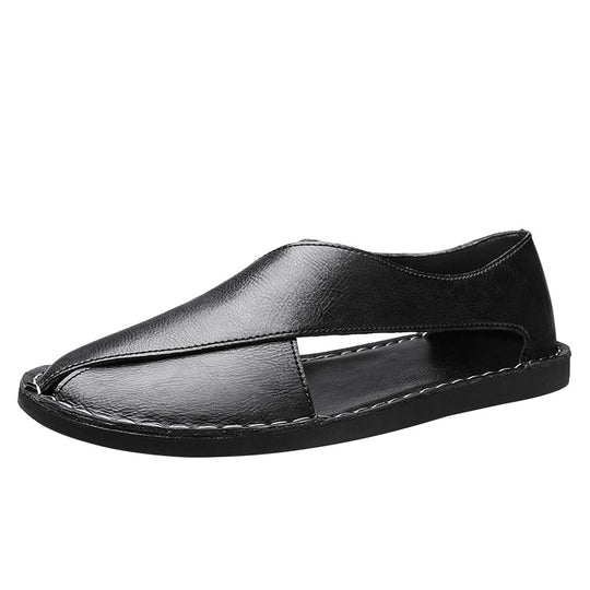 Herren Elegante und bequeme Leder-Sandalen mit verstellbarem Riemensystem R&B