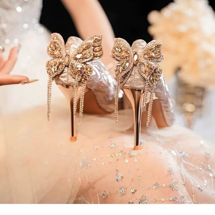 Damen elegante High-Heels mit glamourösen Applikationen R&B