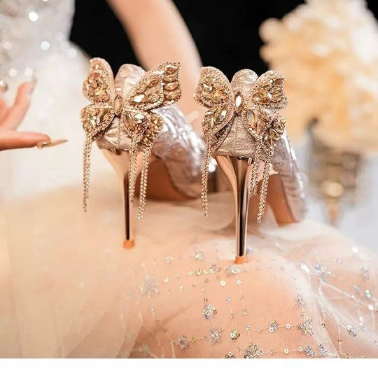 Damen elegante High-Heels mit glamourösen Applikationen R&B