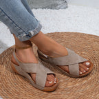 Damen Bequeme Sandalen mit Cross-Over-Riemen und Komfortsohle R&B