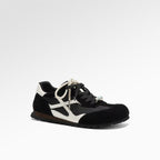 Damen Sportliche Sneakers mit atmungsaktivem Mesh und metallic Glanz R&B
