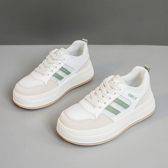 Damen sportliche Plateau-Sneaker mit atmungsaktivem Mesh-Obermaterial und dämpfender Sohle R&B