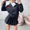 Damen sportlicher Sweatpullover mit Reißverschluss R&B