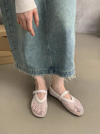 Damen atmungsaktive Netz-Mules mit verstellbarem Riemchen