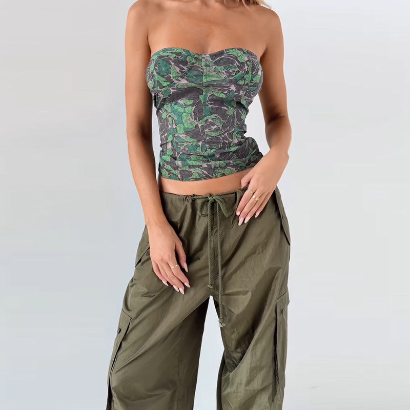 Damen Bustieroberteil mit floralem Muster und taillierter Silhouette