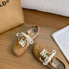 Damen sportive Sneakers aus hochwertigem Wildleder mit dekorativen Schnürdetails R&B