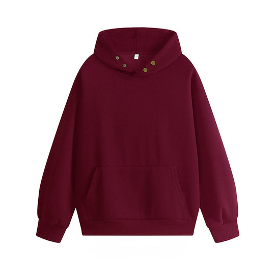 Damen Kapuzenpullover mit innovativem Schnitt und praktischen Druckknöpfen R&B