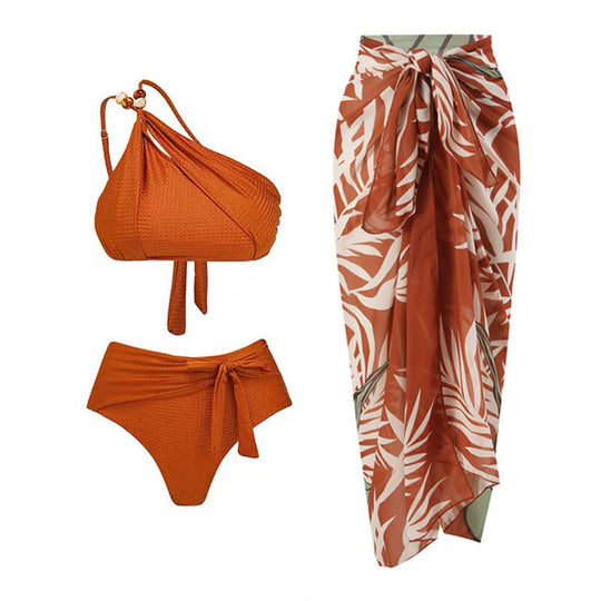 Damen Hochgeschnittener Bikini mit asymmetrischem Schnitt und raffiniertem Wickel-Design R&B