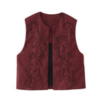 Damen Weste mit floralem Stickdesign R&B