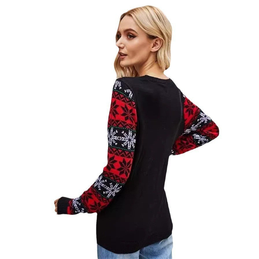 Damen Strickpullover mit auffälligem Weihnachtsmotiv R&B