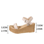 Damen Stylische Plateau-Sandalen mit Knöchelriemen R&B