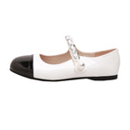 Damen Ballerinas mit modischem Kettenriemen und eleganter Schnalle