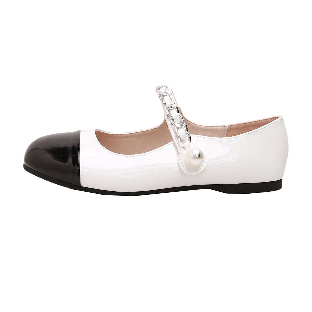 Damen Ballerinas mit modischem Kettenriemen und eleganter Schnalle
