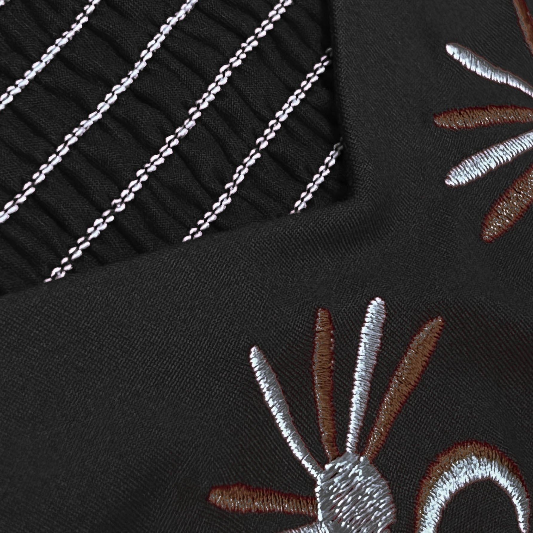 Damen bodenlanges Sommerkleid mit kunstvoller Stickerei und schwingendem Saum R&B