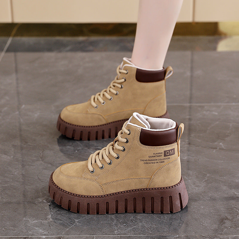 Damen High-Top Sneakers mit dicker Gummisohle und trendigem Obermaterial R&B