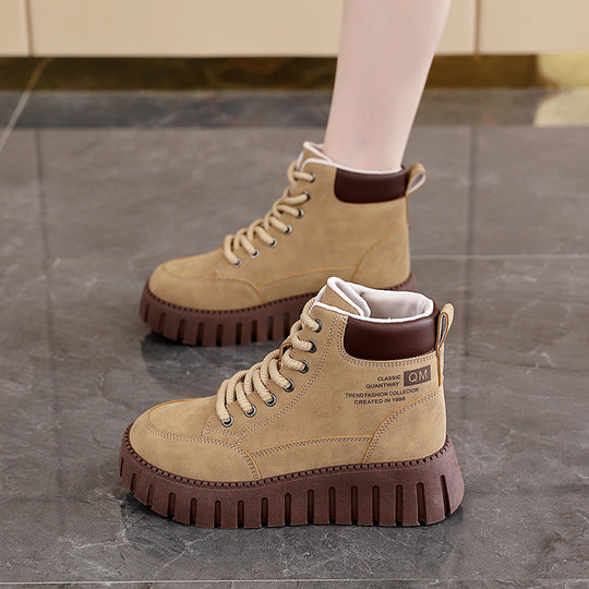 Damen High-Top Sneakers mit dicker Gummisohle und trendigem Obermaterial R&B
