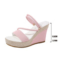 Damen Wedge-Pantoletten mit geflochtenem Riemendesign und komfortablem Fußbett
