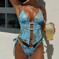 Damen Triangel-Bikini mit asymmetrischem Schnitt und raffinierten Bindändern