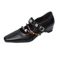 Damen Stilvolle Ballerinas mit dekorativem Riemen und eleganter Schnalle R&B
